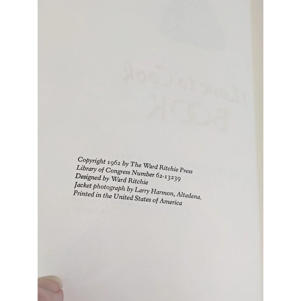 I Love to‎ Cook Book by Ruth Conrad Bateman (1962, Ward Ritchie Press) Signed HC